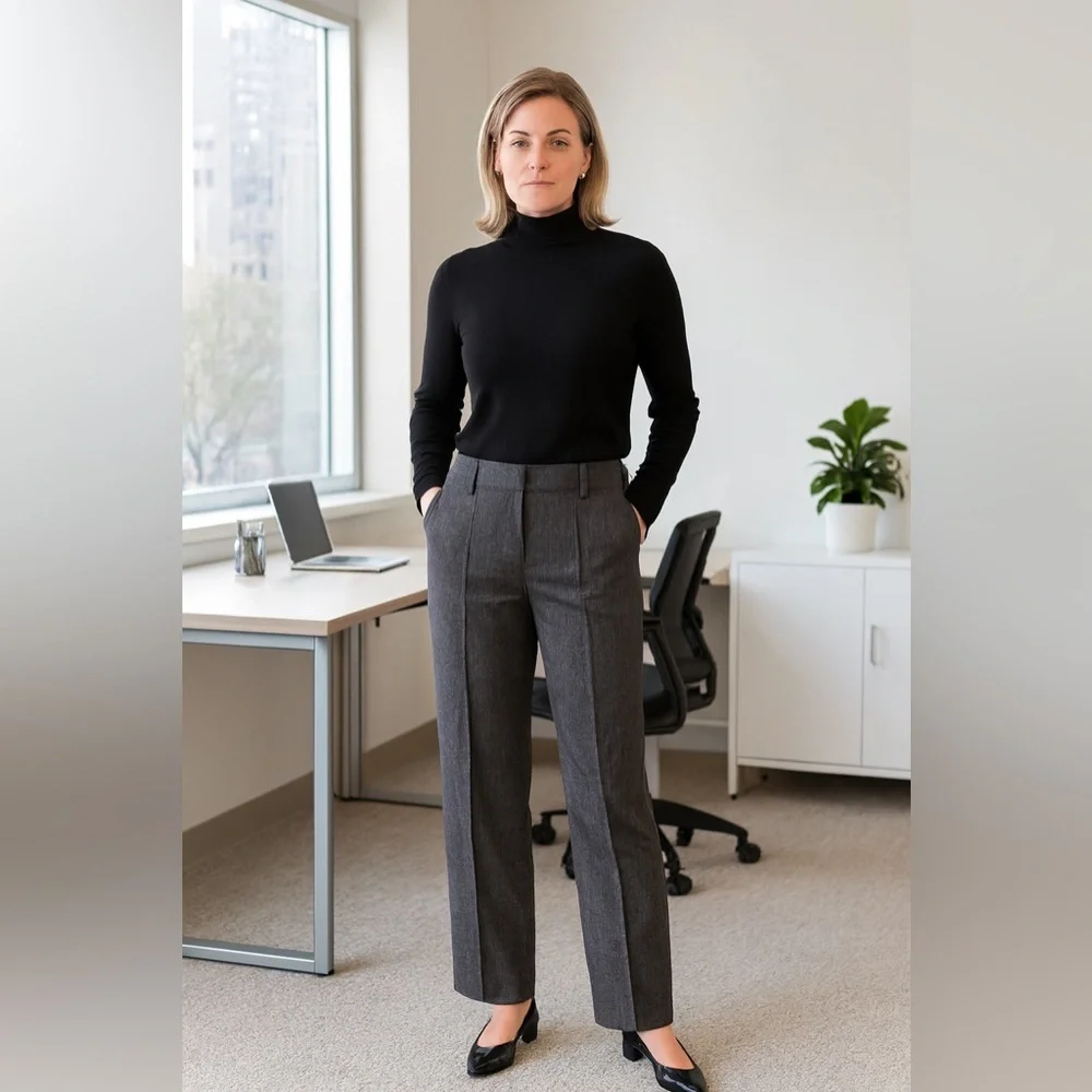 Judith & Charles - Made in Canada! 🇨🇦 Wool Blend trousers / Dress Pants. Size 8 - Picture 2 of 9